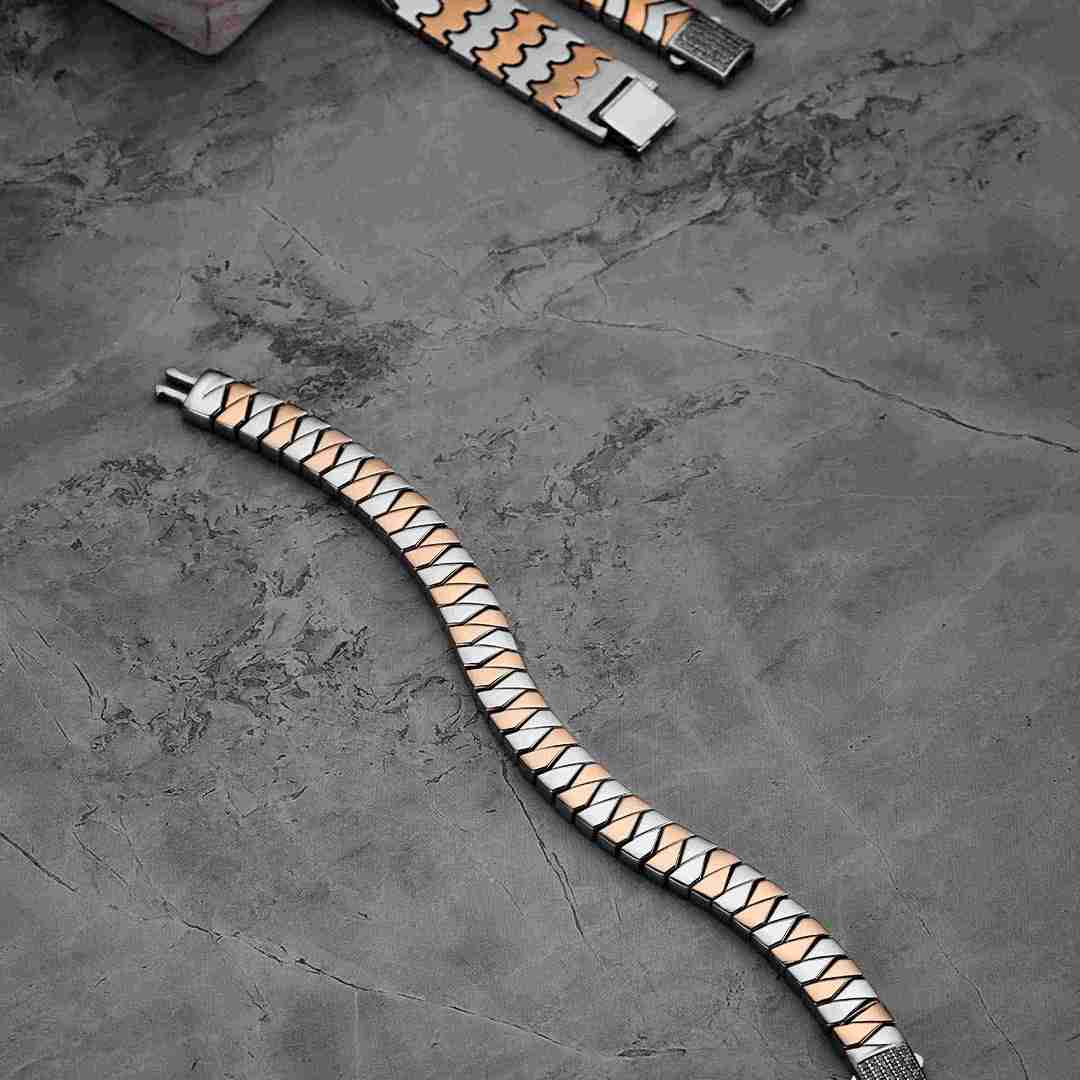 GENTS PLAIN TWO TONE BRACELET