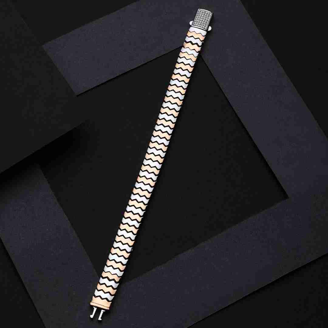 GENTS PLAIN TWO TONE BRACELET