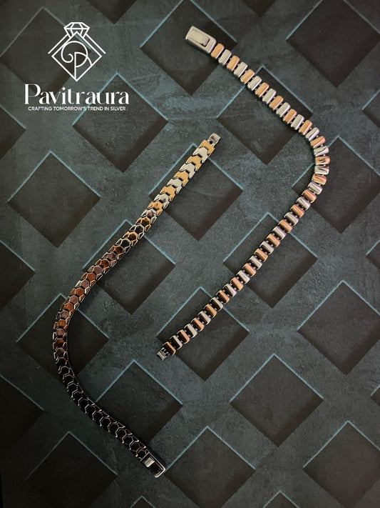 Men's Designer Dual-Tone Lucky Bracelet