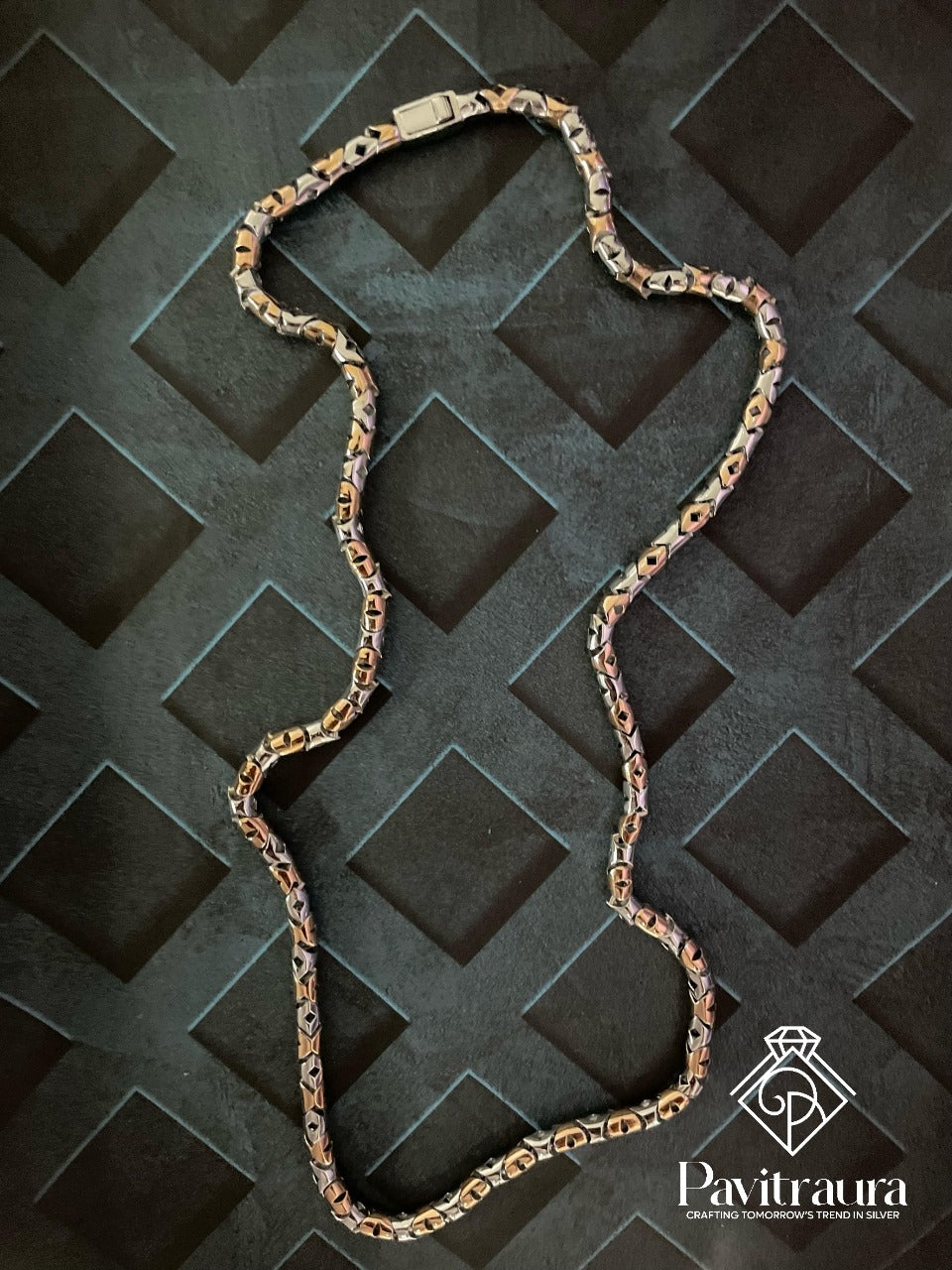 Men's silver and gold chain 3