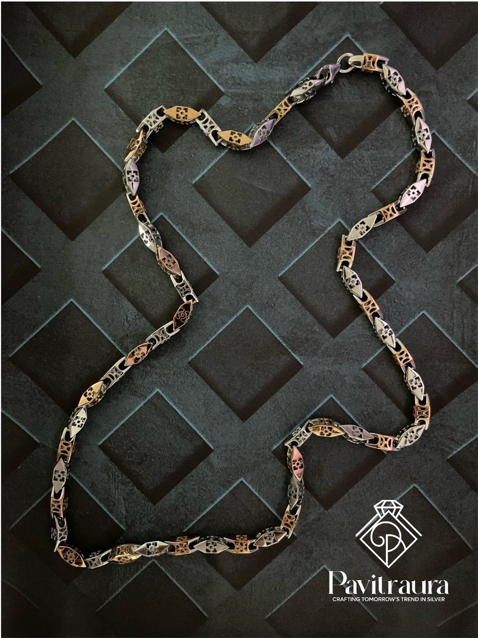 Men's silver chain 28