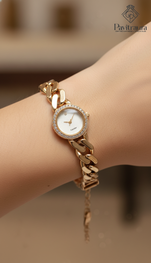 Ladies Cubain Watch Rose Gold
